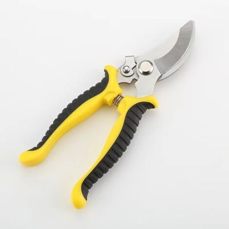 AHLSEN Sécateur de Jardin, Ciseaux antidérapants avec poignée verrouillable, Cisailles à branches de fleurs de réparation professionnelle, pour tailler arbustes, clôtures(jaune) (1/5)