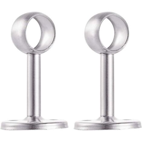Supports en Acier Inoxydable pour Penderie - Lot de 2 Pièces, Fixation Murale pour Tube de 19mm, Robuste et Esthétique (1/5)