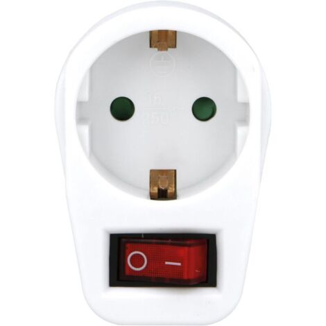 Prise  pour connecter des appareils électriques  Adaptateur Mural avec Interrupteur Tension Max   250 V Ampérage Max10 A (1/5)
