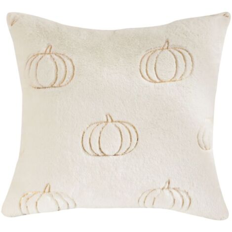 Housse de coussin Halloween, citrouilles en sequins, 45x45 cm, double face en peluche, décoration de fête pour canapé, salon. (1/4)