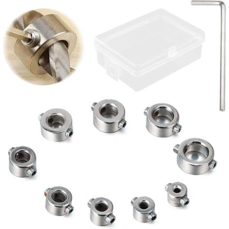 9 Colliers de Butée de Profondeur pour Foret, Réglable, Set de 3 à 12mm, Précision et Confort de Travail (1/5)