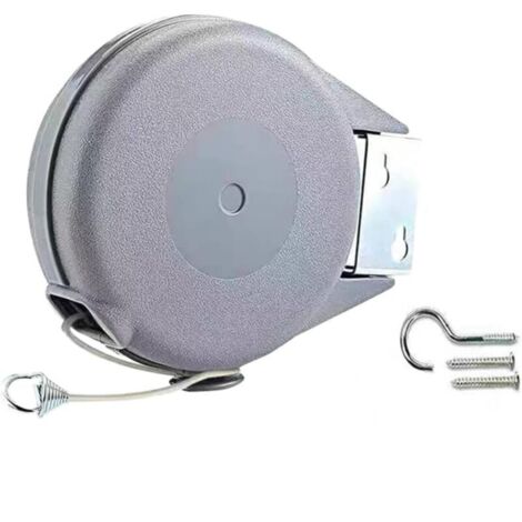 12m Corde à linge rétractable de pour l'extérieur cordon rétractable en PVC corde à linge rétractable fixée au mur pour la fixation (1/5)