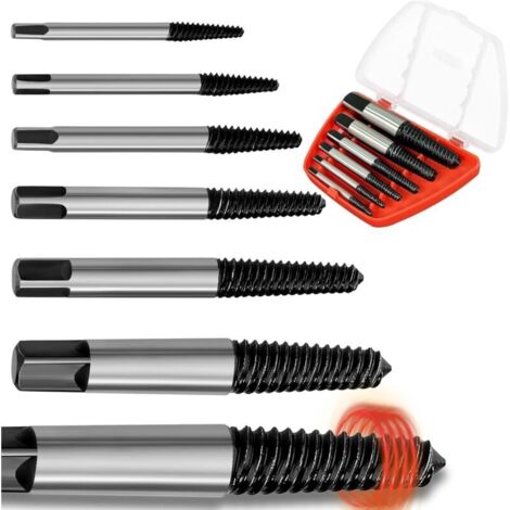 6 Pièces Extracteur de Vis, Extracteur Vis Cassée, Extracteur de Boulons, Jeu D'extracteurs de Vis, Outils D'extraction De Vis pour Desserrer et Enlever les Vis Bloquées ou Cassées (1/5)