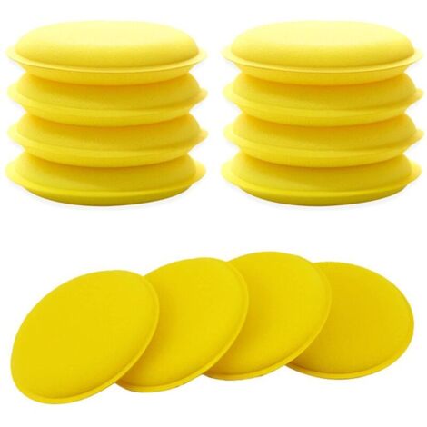 12 pièces (Jaune) Éponge de Polissage de Voiture, tampons d'applicateur de Cire de Voiture Tampons de Polissage en Polyester pour Le Verre Automatique de véhicule de Voiture Propre (1/5)