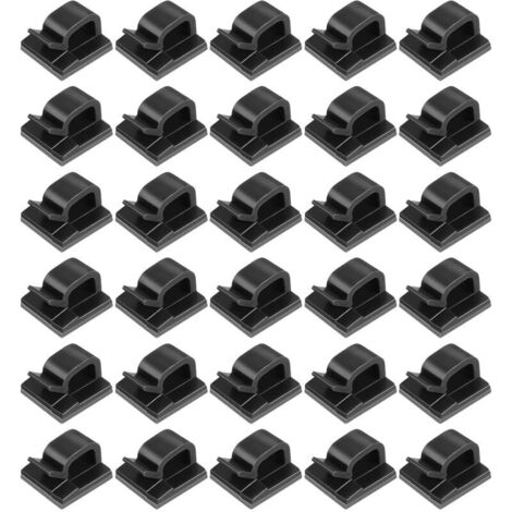 30 Clips Câbles Adhésifs Attaches AutoCollantes, Organiseur Fils, Maison & Bureau (1/5)