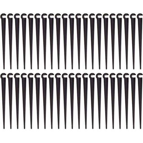 Piquets de support de tuyau d'irrigation, piquets de support de tuyau pour tuyau d'irrigation en PVC de 47 mm, paquet de 100 (1/5)
