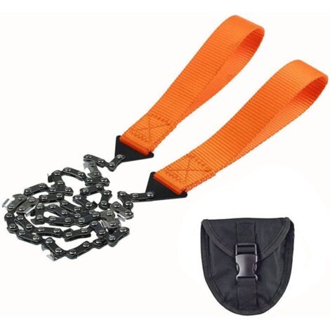 Tronçonneuse de poche de 65,6 cm, 11 dentelures, outil de survie portable pour le camping en plein air, coupe d'arbres de chasse, tronçonneuse (1/5)