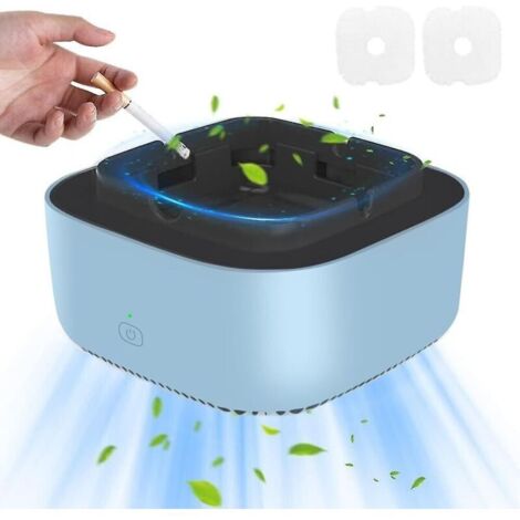 Cendrier Sans Fumée,Cendrier Purificateur avec 2 Tampons Filtrants de Remplacement, Aspiration Ionique Négative Enveloppante à 360 Degrés, Fonction de Minuterie d'arrêt Automatique, pour Maison (1/5)