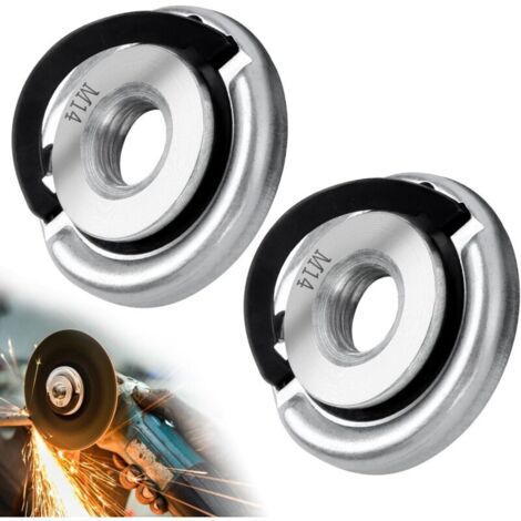 Serrage Rapide M14 Ecrou de Serrage Rapide 2pcs Antidérapante Ecrou Meuleuse D'angle Antirouille Meuleuse D'Angle Angulaires Accessoires 14mm pour Meuleuse d'Angle Électrique en Acier (1/5)