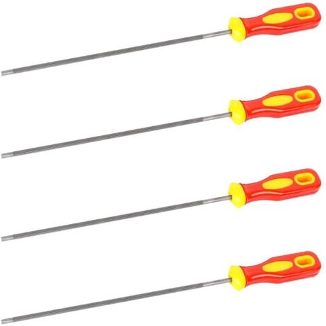 Lot de 4 limes d'affûtage de chaîne de tronçonneuse rondes pour tronçonneuse 275x4mm (1/5)