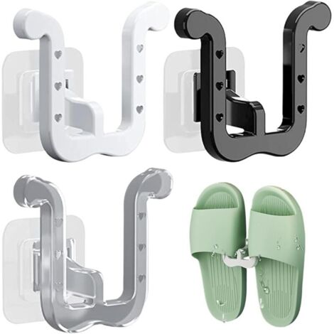 Lot de 3 étagères à chaussures murales étanches en forme de U, auto-adhésives, gain de place, pour porte, placard, salle de bain ou cuisine. (1/5)
