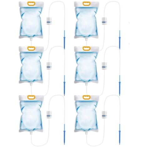 Lot de 6 sacs d'irrigation goutte à goutte de 3,5 l avec interrupteur de valve de commande réglable, kit d'irrigation goutte à goutte avec système (1/5)