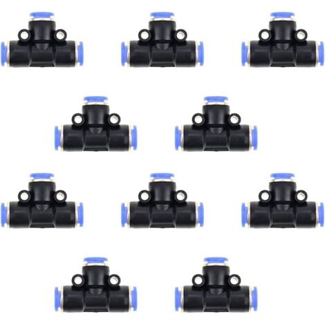 10 Pièces Connecteur Pneumatique Raccords de Tuyau Raccord Rapides 6mm Raccords Rapides Pneumatiques Pneumatiques Push In Raccord de Tube de Ligne d'Air en Plastique (1/5)