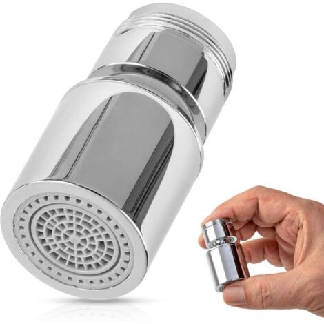Aérateur de Robinet Chrome Pivotant 360°Mousseur Universel pour Cuisine et Salle de Bain, Économie d’Eau et Filtrage Efficace (1/4)