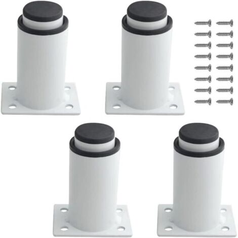 Lot de 4 pieds de meubles réglables en métal robuste pour table, lit, canapé (80 mm 120 mm, blanc) (1/5)