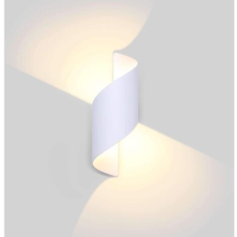 Lightess 12W Applique Murale Extérieure LED Étanche IP65 Lampe Murale Extérieure en Aluminium Moderne Lumière Extérieur Pour Cour Jardin Terrasse Proche Mur Patio Villa Couloir Blanc Chaud (Blanc) (1/5)