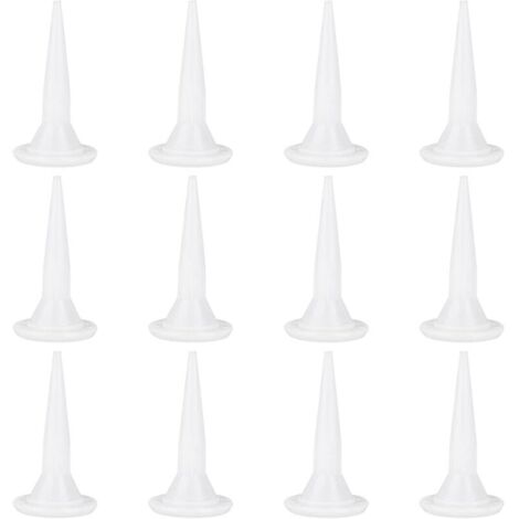 Lot 12 buses calfeutrage coniques blanches, réutilisables, pour pistolet à calfeutrer, applicateurs durables pour finition professionnelle (1/5)