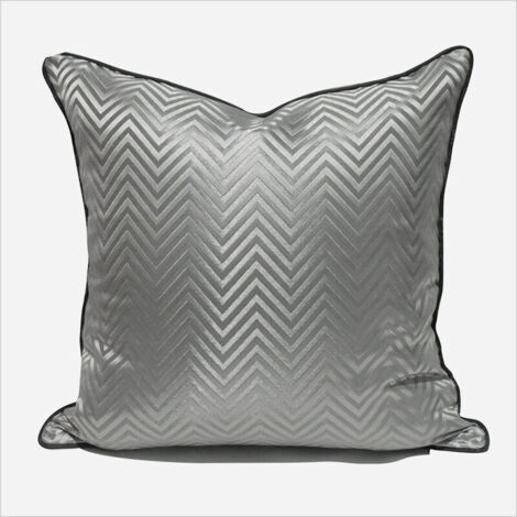 Housse de Coussin 45,7x45,7 cm en Velours de Qualité Supérieure, Fermeture Éclair Cachée, Décoration Canapé et Lit (Gris) (1/5)