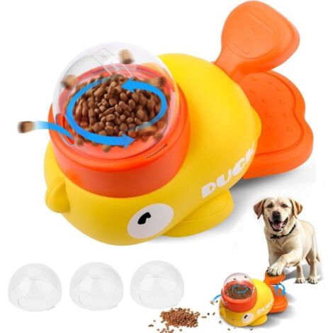 Distributeurs de Nourriture pour Chiens, Interactive Duck Dog Treat Dispenser Toy, 2 en 1 et Alimentation Lente pour Chiens de Petite et Moyenne Taille, Balle Interactive pour Chien (1/5)