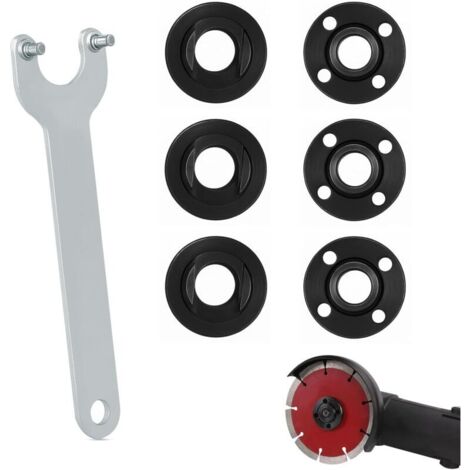 Lot de 7 Écrous de Serrage Rapide pour Meuleuse d'angle, Accessoires pour Meuleuse d'angle, Écrou de Serrage Rapide M14 avec 140mm Clé à Bride (1/5)