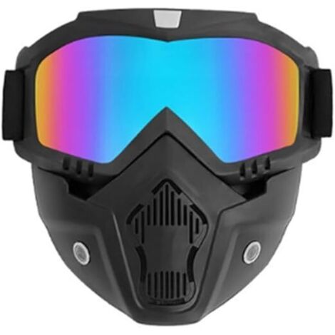 Lunettes de Moto Masque Moto Lunettes Motocross Masque Lunettes de Moto avec Masque Amovible Masque de Motocross Coupe-Vent Équitation des Lunettes Soleil Motocross (1/5)