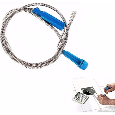 Spirale de nettoyage de tuyaux, 5 m × 5,5 mm, spirale d'écoulement avec pointe de perçage, pour lavabo, baignoire, WC (1/5)
