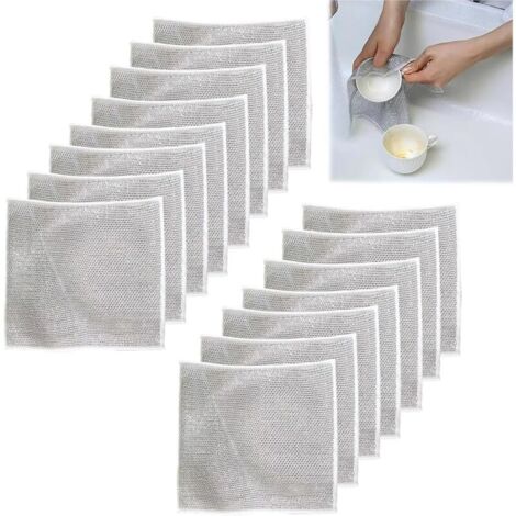 Lot de 15 Torchons en Fil Métallique - Tampons à Récurer Anti-Rayures, Pour Vaisselle et Casseroles, 20x20cm (1/5)