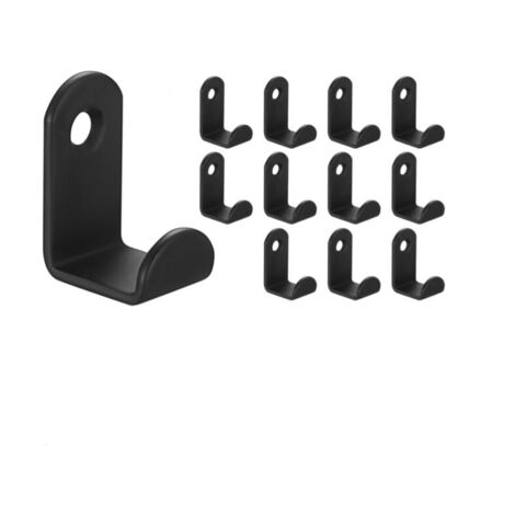 Lot de 12 Patères Murales Noires avec Vis, Multi usages Pour Vêtements, Serviettes, Clés, Sacs, et Plus. (1/5)