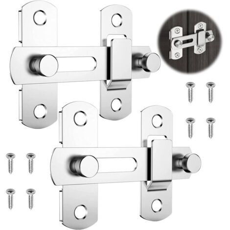 Lot de 2 Loquets de Porte en Acier Inoxydable - Verrou Exterieur et Interieur pour Porte Grange Coulissante (1/5)