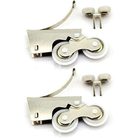 Poulie Silencieuse Acier Inoxydable   2 Roulettes pour Porte Coulissante en Alliage de Titane, Pratique et Durable (1/4)