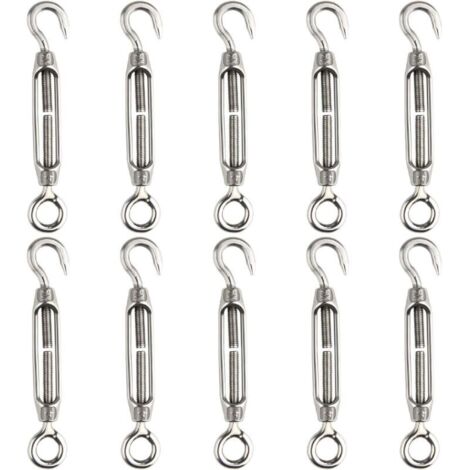 tendeur 10 pcs fil de tendeur 304 crochet et oeil réglable M4 acier inoxydable Set Heavy Duty (1/5)