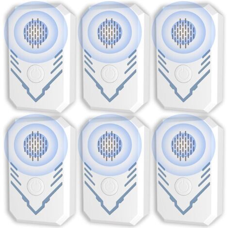 Ultrason pour Souris et Rats 6 Pièces, Anti Moustique Ultrason, Repulsif Ultrason, Appareil Ultrason pour Nuisible, Antiparasitaire Répulsif pour Moustiques 8.5x5.5x4.5cm (1/5)