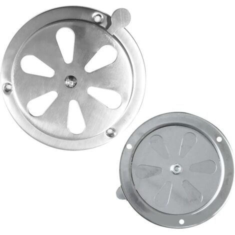 Grille de Ventilation Ronde, Rosette d'aération en Acier Inoxydable, Grille D'aération 125 mm en Acier Inoxydable Conduit D'évacuation Air Entrant (1/5)