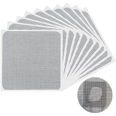 Kit de Réparation Moustiquaire, 10 Pièces Ruban Adhesif Reparation Moustiquaire, Patch Repare Moustiquaire Réparation de Fenêtre, Ruban de Réparation de Moustiquaire en Fibre de Verre pour Réparer (1/5)
