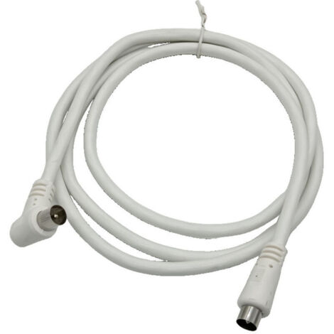 1,5m pour connecter la télévision à l'antenne blanche avec prise d'antenne Tv axiale, fiche mâle (1/4)