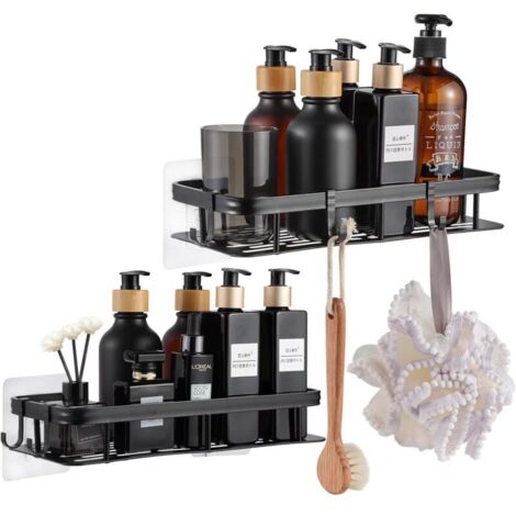 30cm Etagere Douche sans Percage,5 Crochets,Etagere De Douche,Etagere Salle De Bain,Serviteurs De Douche,Etagere Rangement,Support Douche,pour Salle (1/5)