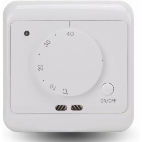 Thermostat mécanique blanc 16 A AC 230 V, système de contrôle de la température du chauffage par le sol pour cheminées domestiques et fournitures de chauffage commerciales et industrielles 5-40 ℃ (1/5)