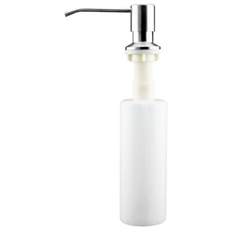 Distributeur de Savon pour Évier de Cuisine 350ml Nickel Brossé Pompe Liquide, Idéal pour Vaisselle (1/4)