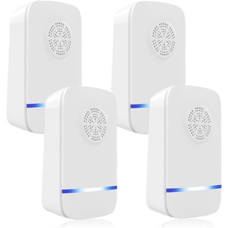 Répulsif antiparasitaire à ultrasons, pièges à souris anti insectes électroniques 4 paquets pour l'intérieur, plug in répulsif contre les moustiques et les araignées, répulsif efficace contre les rats (1/5)