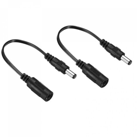 Lot 2 rallonges DC femelle 5.5x2.1 à mâle 5.5x2.5 – Pour LED, caméra CCTV, alimentation (1/5)