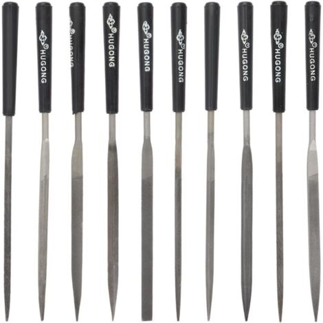 Lot de 10 limes à aiguilles diamantées - Mini outil de limes en métal, pour le travail du bois et du travail des métaux (noir) (1/5)