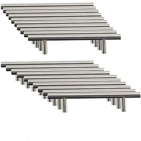 20 x Stainless Steel Kitchen Cabinet Handles Hole Spacing 96 mm Brushed Steel T Handle for Cabinet Door (1/5)