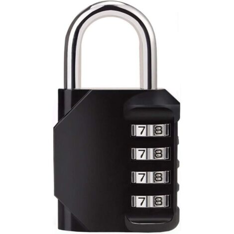 4 Verrou à combinaison chiffres Cadenas antirouille, Cadenas de sécurité, Mental et en acier plaqué, résiste aux intempéries Motif pour l'école Gym Locker (1/5)
