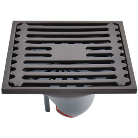 Bonde de Sol Carrée Acier Inoxydable Finition Gris Sablé, Anti-Odeur/Refoulement + Double Filtre, Salle de Bain Cuisine, 98x98mm, Tuyau 50-75mm (1/5)