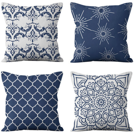 Housse de Coussin Velours, 45x45 cm, Double Impression, Set de 4, Décor Canapé, Salon, Voiture (1/5)