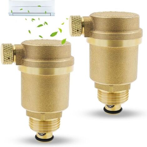Lot de 2 soupapes de Purge Automatique en Laiton DN15 pour Chauffe Eau Solaire soulagement de Pression (1/5)