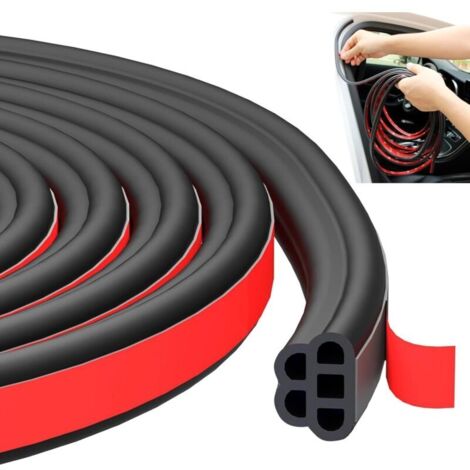 Noir,10M Joint de Porte Caoutchouc de Voiture,Double Couche Universelle Joint Porte Auto Entree,Resistente Joint de Porte D'entrée Caoutchouc,Joint Etancheite Voiture Autocollant pour Isolation Phoniq (1/5)