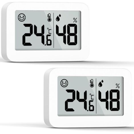 Lot de 2 mini hygromètres et thermomètres d'intérieur avec thermomètre numérique Celsius (℃) pour serre, cave, chambre de bébé, sous-sol, incubateur de reptiles (1/5)
