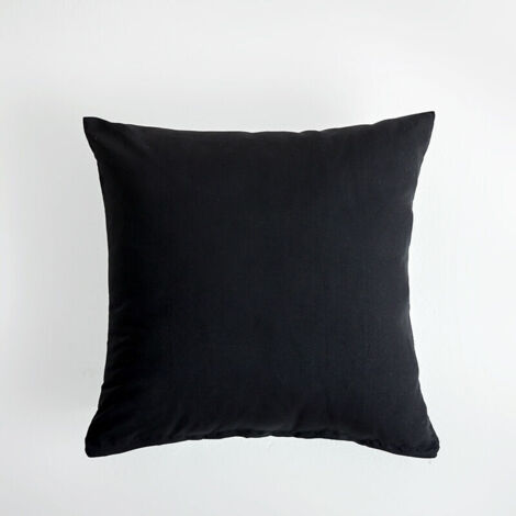 Lot de 2 Housses de Coussin en Microfibre Premium 45x45cm, Douces, Résistantes et Hypoallergéniques avec Fermeture Éclair Invisible Noires (1/3)