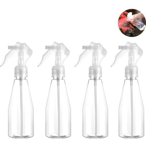 Lot de 4 vaporisateurs vides de 200 ml, en plastique transparent, pour le jardin, les plantes, le nettoyage, le jardinage, les cosmétiques et la cuisine (1/5)